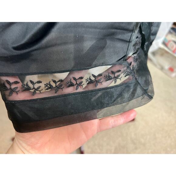 half slip skirt black slip floral lace size medium - Picture 7 of 7